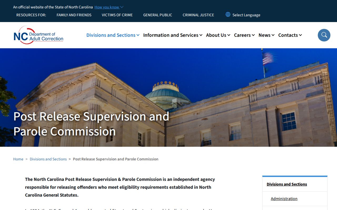 North Carolina parole review information for Ashe County supervision records